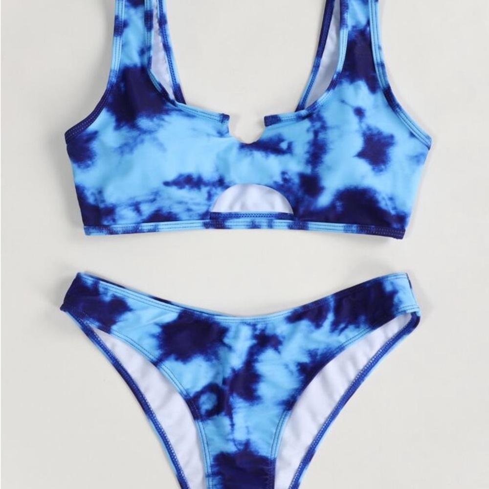 Blue Tie-Dye Bikini Set